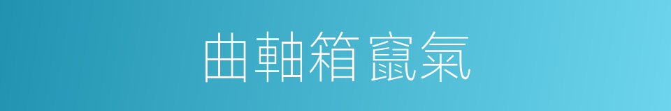 曲軸箱竄氣的同義詞
