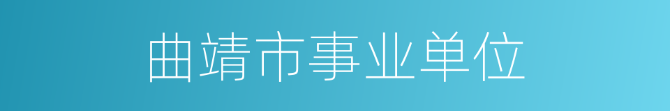 曲靖市事业单位的同义词