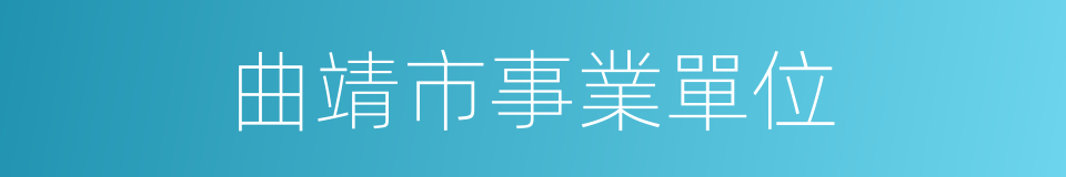 曲靖市事業單位的同義詞