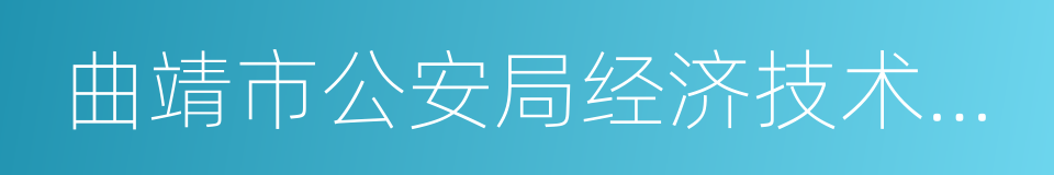 曲靖市公安局经济技术开发区分局的同义词