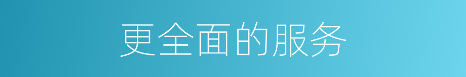 更全面的服务的同义词