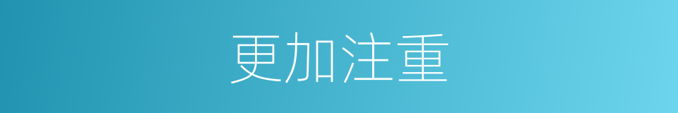 更加注重的意思
