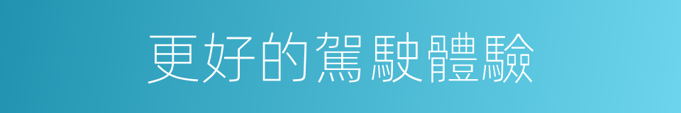 更好的駕駛體驗的同義詞