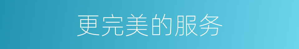 更完美的服务的同义词