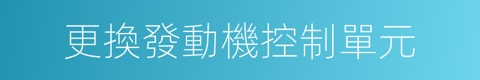 更換發動機控制單元的同義詞