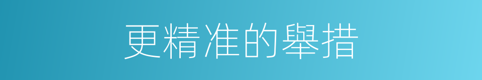 更精准的舉措的同義詞