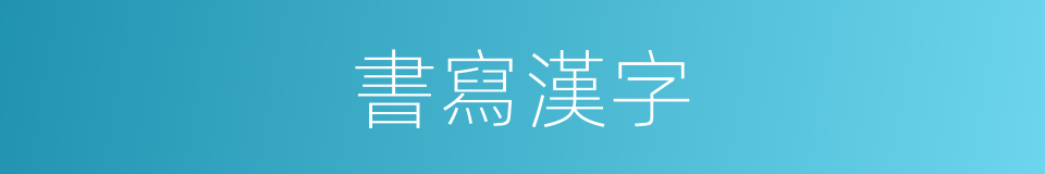 書寫漢字的意思
