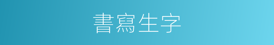 書寫生字的意思