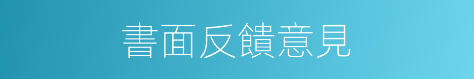 書面反饋意見的同義詞