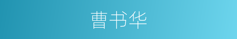 曹书华的同义词