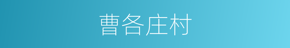 曹各庄村的同义词