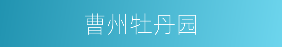 曹州牡丹园的同义词