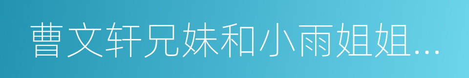 曹文轩兄妹和小雨姐姐的开心故事会的同义词