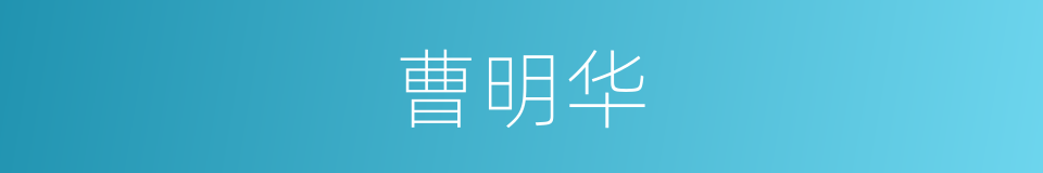 曹明华的同义词