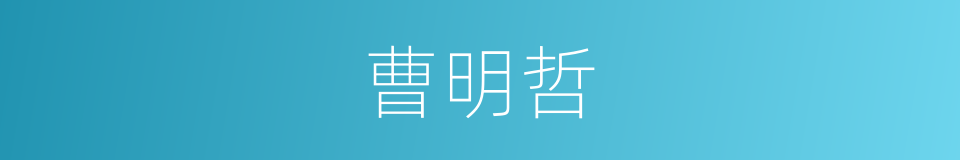 曹明哲的同义词