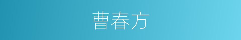 曹春方的同义词