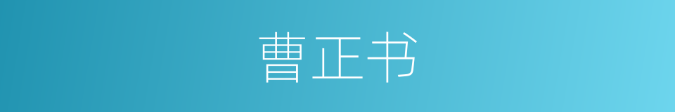 曹正书的同义词