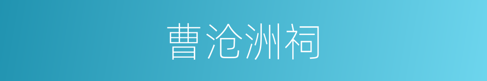 曹沧洲祠的同义词