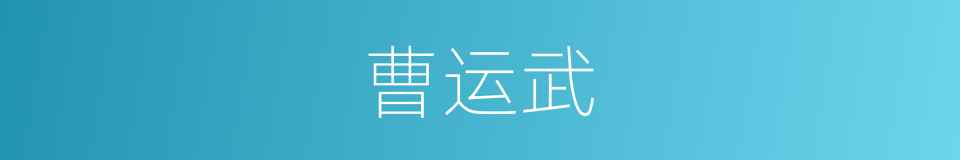 曹运武的同义词
