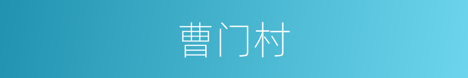 曹门村的同义词