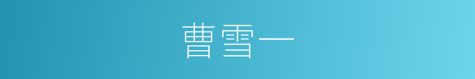 曹雪一的同义词