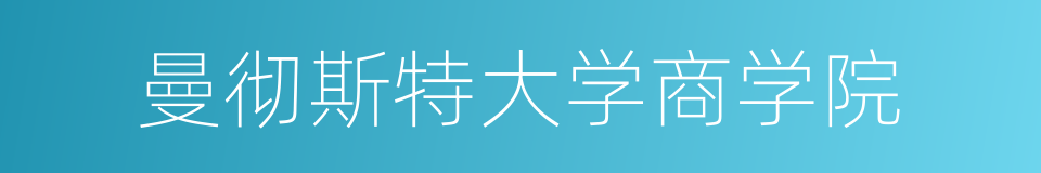 曼彻斯特大学商学院的同义词