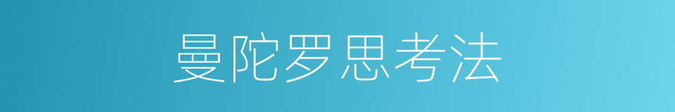 曼陀罗思考法的同义词