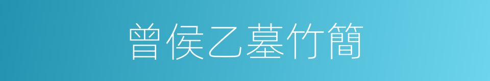 曾侯乙墓竹簡的同義詞