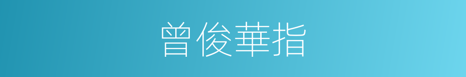 曾俊華指的同義詞