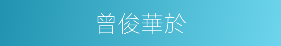 曾俊華於的同義詞
