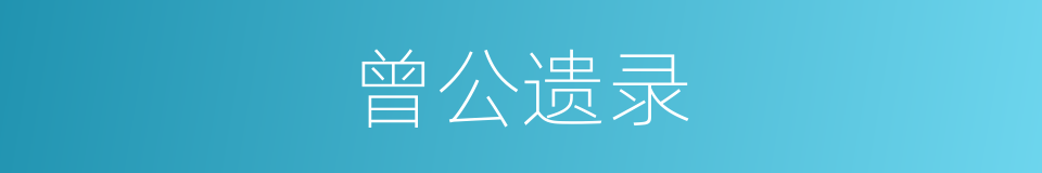 曾公遗录的同义词