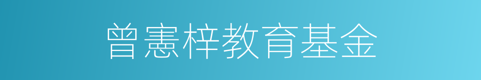 曾憲梓教育基金的同義詞