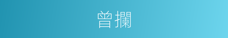 曾攔的同義詞