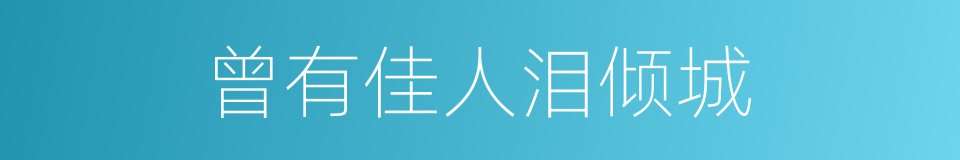 曾有佳人泪倾城的同义词