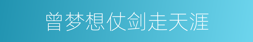 曾梦想仗剑走天涯的同义词