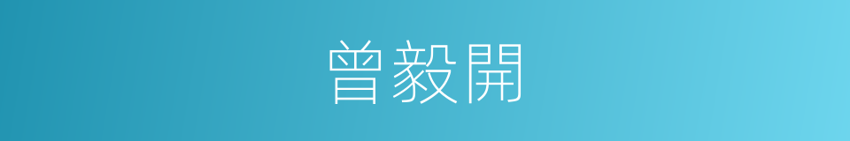 曾毅開的同義詞