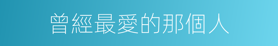 曾經最愛的那個人的同義詞