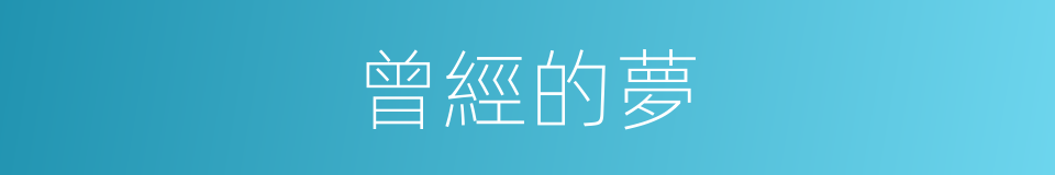 曾經的夢的同義詞