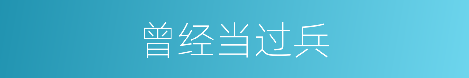 曾经当过兵的同义词