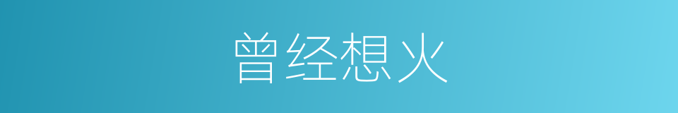 曾经想火的同义词