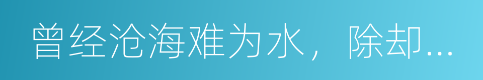 曾经沧海难为水，除却巫山不是云的同义词