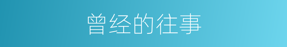 曾经的往事的同义词