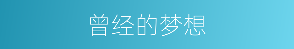 曾经的梦想的同义词