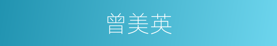 曾美英的同义词