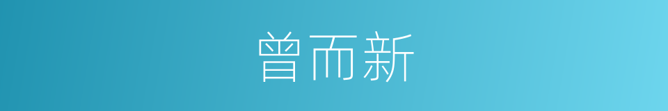 曾而新的同义词