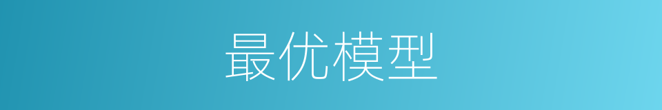 最优模型的同义词
