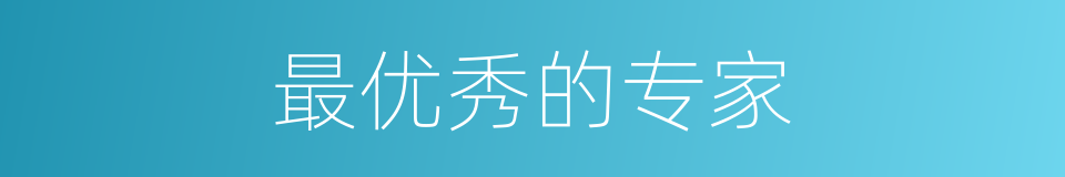 最优秀的专家的同义词
