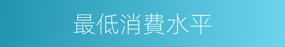 最低消費水平的同義詞