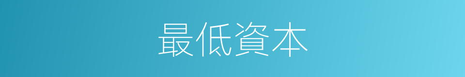 最低資本的同義詞