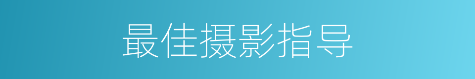 最佳摄影指导的同义词